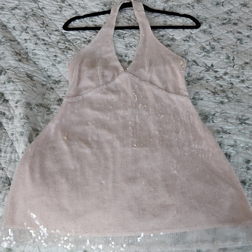 Stylish Pale Pink Halter Dress